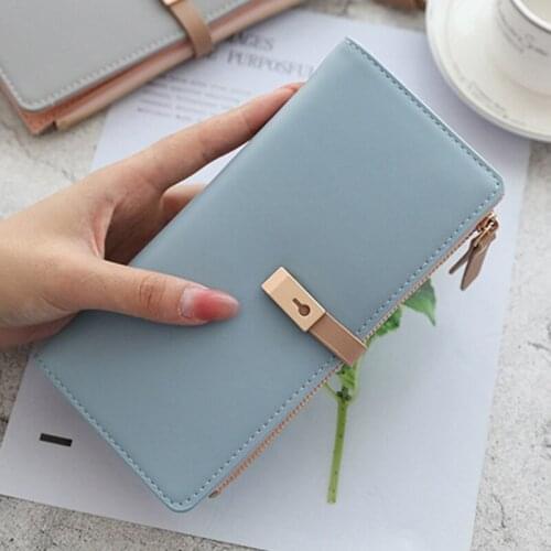 Long Womens Wallet Female Coin Purse Card Holder Wallets Pu Leather Clutch