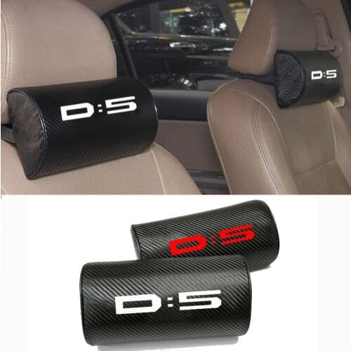 For Mitsubishi Delica D5 Carbon Fiber Texture PU leather Car Seat Head Neck Rest Cushion Headrest Pad Car Neck Pillow