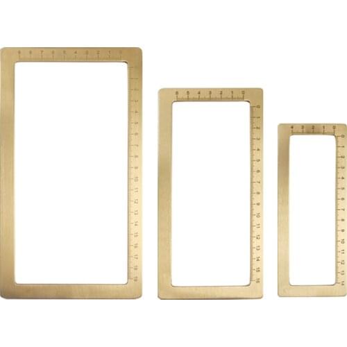 3pcs/set Brass Paper Weight Metal Calligraphy Ruler Chinese Brush Pen Painting Paper Pressing Prop with Scale Pisa Papel Metal