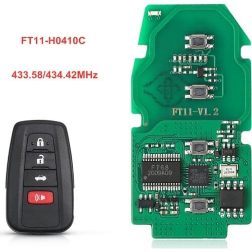Lonsdor 4 Buttons 433.58/434.42MHz Smart Remote Car Key for Toyota FT11-H0410C 8A Replacement Electonic Circuit Board PCB