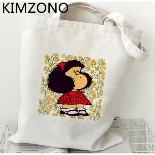 Mafalda shopping bag bolsa shopper shopping handbag cotton bag reusable ecobag sacolas