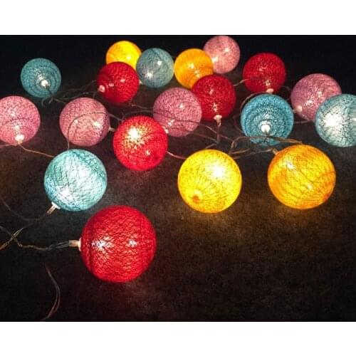 Flashing childre gift light Colorful Cotton Ball String Led Lights Children Tents Decorative Battery Lights Flashing Childre