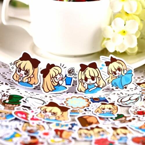 Cute Cartoon Alice in Wonderland Fiary Scrapbooking Stickers DIY Craft DIY Sticker Pakc Photo Albums Deco Gift for Kids Girls