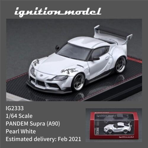 IG 1:64 PANDEM Supra (A90) Pearl White Diecast Model Car