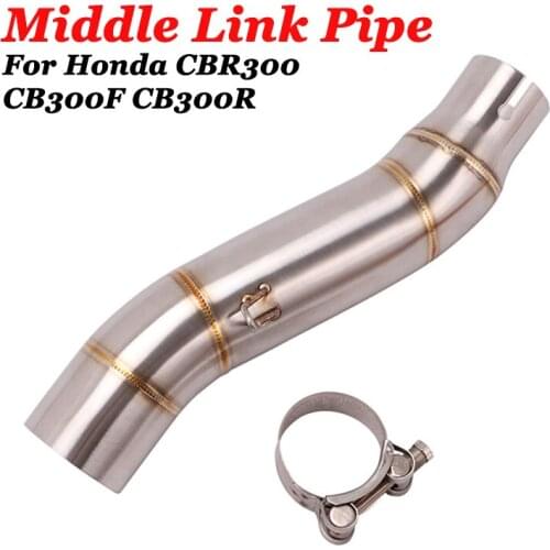 Motorcycle Exhaust Pipe Escape Moto Modified Muffler Slip On Middle Tube Link Pipe For Honda CBR300 CB300F CB300R