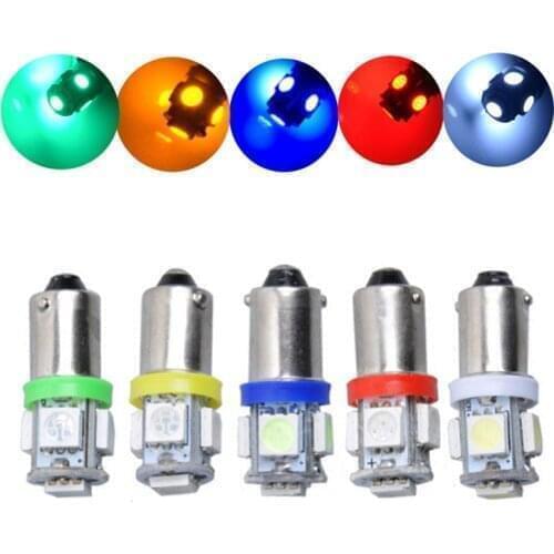 20pcs DC 6V AC6.3V BA9S T4W No Polarity Pinball Game Machine LED Light Bulb No Ghosting Anti Flickering 5SMD 5050 White Red Blue