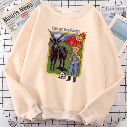 New Arrival Satan Death Demon Women Harajuku Sweatshirt Horror Satanism Reaper Pullovers Psychedelic Cartoon Female Pullovers