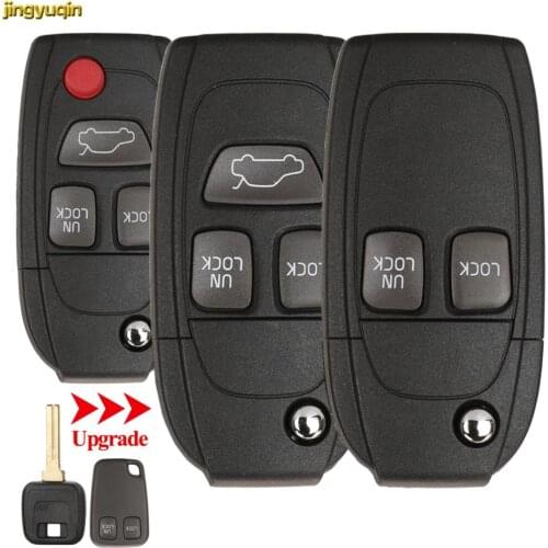 Jingyuqin 10X Remote Car Key Fob Shell For Volvo C30 C70 D30 S40 S60 S80 V50 V90 XC60 XC70 XC90 Modified 2/3/3+1 BTNS NE66 Blade
