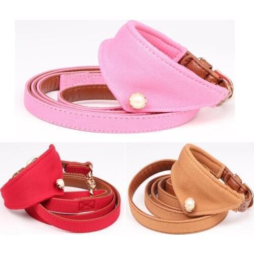 New Pure Color Pet Cat Dog Bandana Dog Collar Bib Neck Strap Pet Leads Rope Leash for small middle Size Dog Factory Direct
