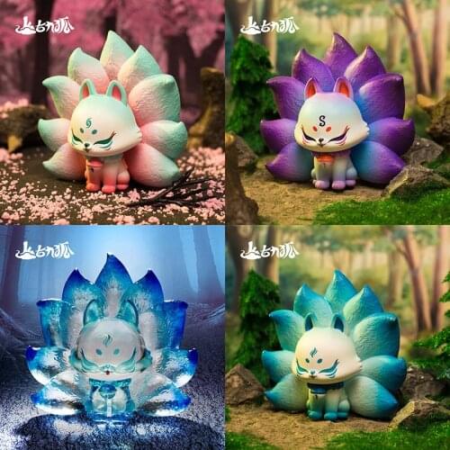 Original Anime Fox Elf Fairy Figurine Blind Box Action Figure Toys Kawaii Desktop Model Birthday Gift For Girls Doll Collection