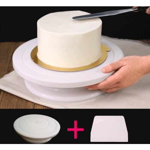 Cake Base Cake Decorating Tools Rotating Cake Stand Sugar Craft Turntable Platform Cupcake Swivel Plate+A Cake Spatula As a Gift