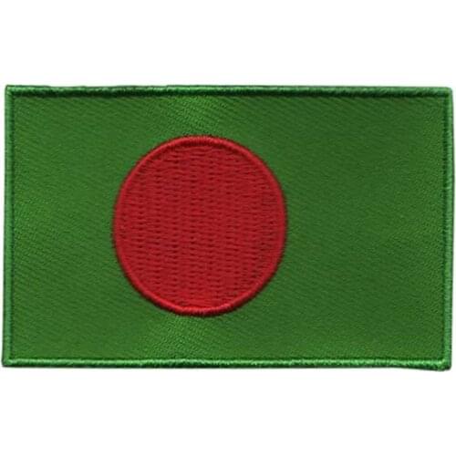 Bangladesh Flag Embroidery Patch Made by Twill with Flat Broder with Iron On Backing free shipping by Post