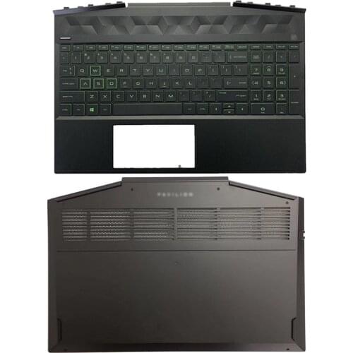 Laptop Palmrest Backlit keyboard/Bottom Case For HP Pavilion 15-DK Series Silver Green Purple L57593-001 AP2K8000320 AP2K8000300