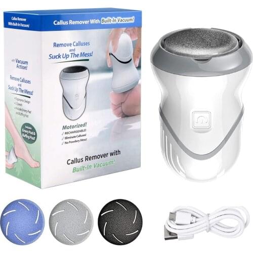 Portable Electric Vacuum Adsorption Foot Grinder Electronic Foot File Pedicure Tools Callus Remover Feet Care Sander with 4 Pcs