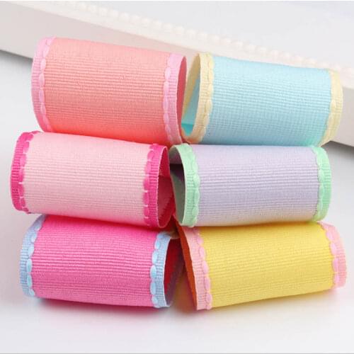 Multicolor Stitch Grosgrain Double Faced Ribbon Handmade DIY hair accessories clothing 3/8" 5/8" 1" 1-1/2 Inch 10 16 25 38 MM