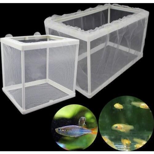 1PCS Aquarium Fish Breeding Isolation Mesh Box Net Incubator Breeder For Fish Tank Aquarium Gauze Trap S/L Compact Accessory