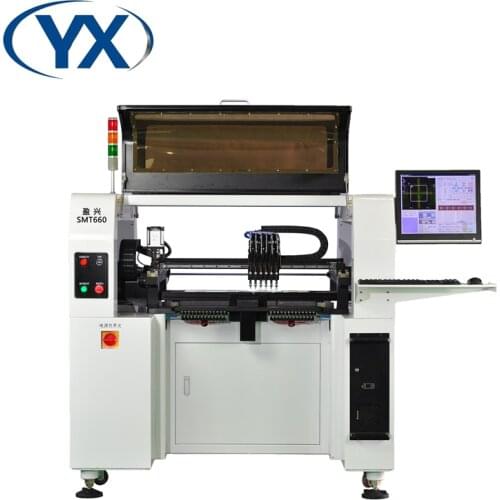 LED Manufacturing Machine SMT Pick Place Machine with 6 Heads 64 Feeders TBI Guide Rail and Conveyor for SMT Production Line