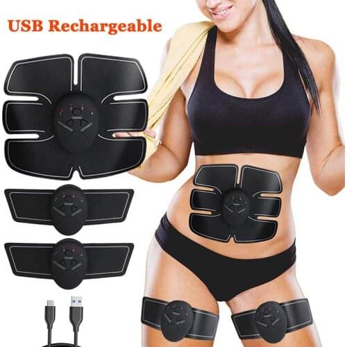 Smart EMS Massage Muscle Stimulator Abdominal Muscle Trainer Vibration Slimming Machine Body Building Gym Exercise Equipment