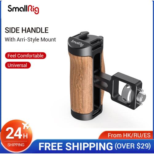 SmallRig Universal Side Handle With Arri-Style Mount For Dslr Camera Cage Wooden Handgrip For Microphone DIY Option -2914