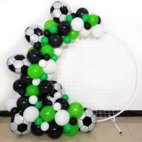 78pcs Soccer Party Balloon Garland Kit 18inch Football Foil Balloons with 16ft Srip for Football Party Decoration Air Globos