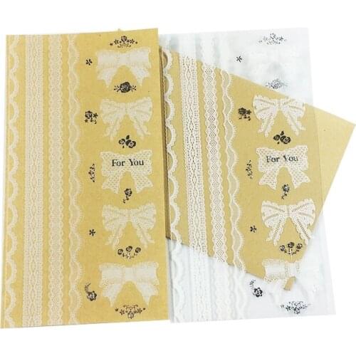 1 Sheet/pack Lace Stickers Transparent Round/Heart/Bow Shape Label Sticker For DIY Hand Made Gift Cake Candy Wedding Decorate