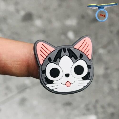 1PCS PVC Lovely Cat Owl Adjustable Rings For Kids Cute Trinkets Finger Jewelry Accessories Children Holiday Finger Ring