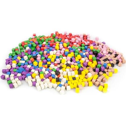 100Pcs/lots 10mm Wood Cubes Colorful Dice Chess Pieces Right Angle For Token Puzzle Board Games Early Education Free shipping