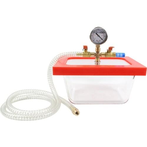 3L Transparent Pyrex Glass Vacuum Defoaming Barrel Epoxy Resin Silicone AB Glue Defoaming Vacuum Chamber Laboratory Tools