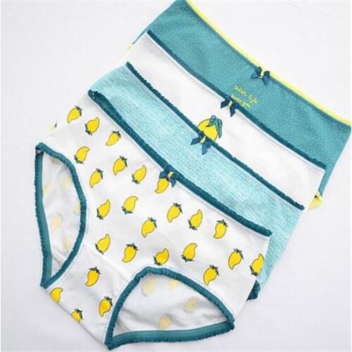 4PCS/Lot Children Cotton Underwear Young Girls Briefs Solid Low Waist Short Briefs Comfortable Ladies Panties TWY-101-4p