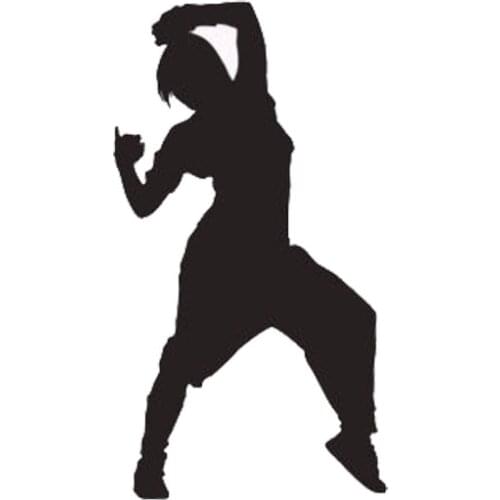 7.4*13.6CM Hip-hop Street Dance Girls Personalized Car Decals Vinyl Sticker Covering The Body Black/Silver C7-0247