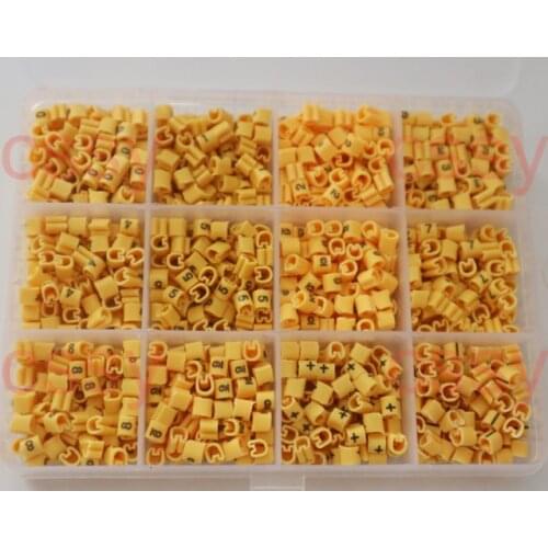 Freeshipping 0.5mm2 -10mm2 12 different number 0-9 + - cable marker sleeving set