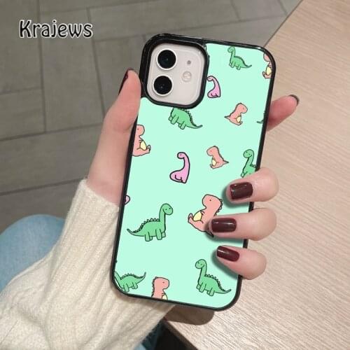 Krajews Dinosaurs coque Phone Case for iPhone 12 mini 5 6S 7 8 PLUS X XS XR 11 PRO MAX SE 2020 Back Cover Funda Shell