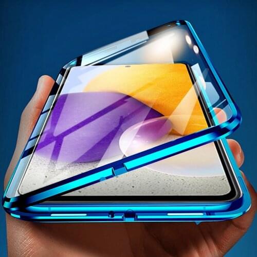 Sansung A72 Case 360° Full Cover Magnetic Flip Shell For Samsung Galaxy A72 A 72 72A 6.7" Double Sided Tempered Glass Cover