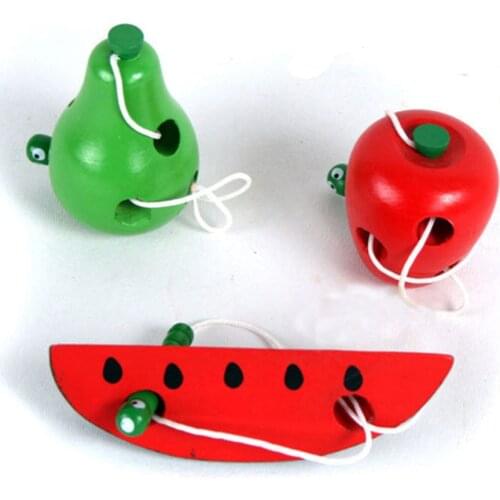 Baby Toddler Toys Wooden Education Baby Kindergarten Mouse Thread Plaything Early Learning Toy Montessori Teaching Aids Math Toy