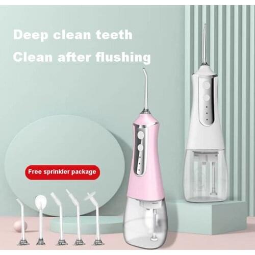 3 Modes Oral Irrigator USB Rechargeable Water Floss Portable Dental Water Flosser Jet 350ml Irrigator Dental Teeth Cleaner+5 Jet