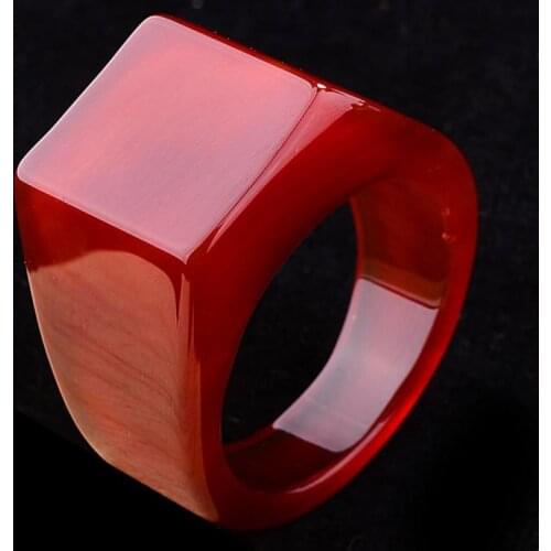 CHINA FOLK Traditional agate carving- Natural agate China carving ring