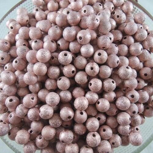 New Arrival 4mm 6mm 8mm 10mm Pink Stardust Acrylic Round Ball Spacer Beads Charms Findings For Jewelry Making Craft DIY