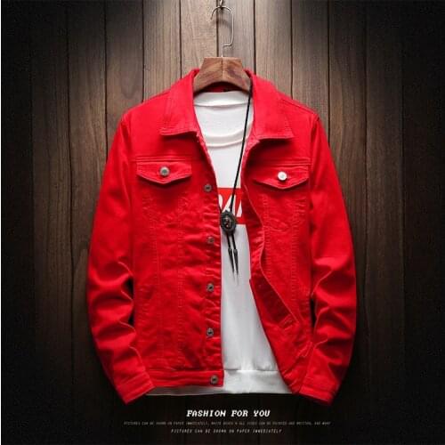 7 colors) solid color denim jacket 2019 spring new mens slim jacket fashion boutique mens youth casual denim jacket S-3XL