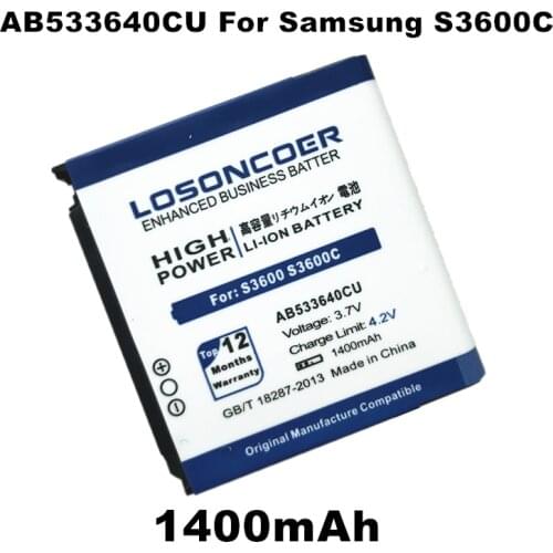 LOSONCOER 1400mAh for samsung S3600,S3600C,SGH-F330,SGH-F338,SGH-F490,SGH-G400,SGH-G600,SGH-J630,SGH-J638 AB533640CU Battery