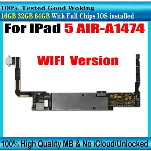 Clean iCloud unlocked for Ipad 5 Logic Boards Wifi Version for Ipad Air 1 Motherboard with IOS System A1474 16GB 32GB 64GB 128GB