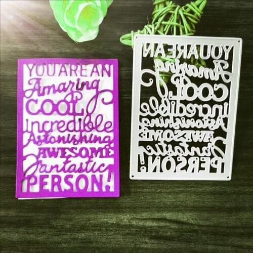 Metal Cutting Dies Amazing cool words Stencil DIY Scrapbooking Album Paper Card Decoration Crafts Embossing New Dies for 2019