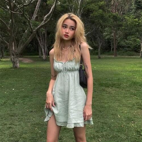 MOXFCIZO Green Summer Dresses