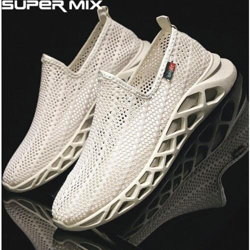 Hot new style mens sports shoes outdoor jogging shoes high elastic casual fashion mesh hollow ultra-light casual sports shoes