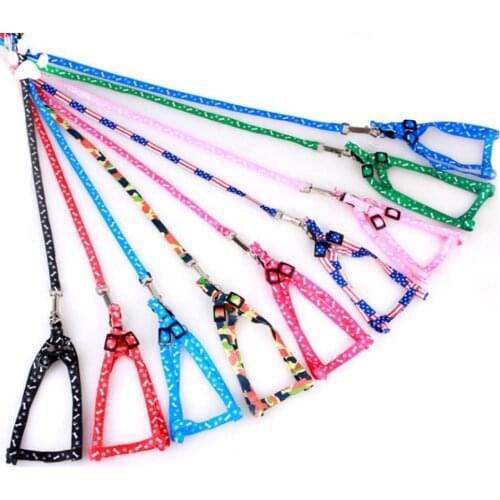 Nylon Dog Pet Puppy Cat Adjustable Harness Lead Leash Variety Colors To Choose Toys Leash Chain Collars Interactive Toy
