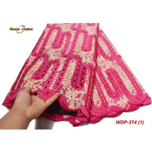 Nigeran Embroidery Water Soluble Lace Fabric High Quality Guipure Lace African Guipure Cord soluble lace fabric WDP-374