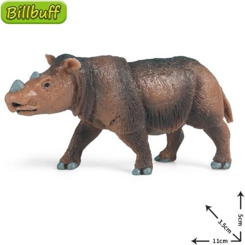 New 11cm Simulation Wild Animals PVC Rhino Model Action Figures Collection Miniature Cognition Educational Toy for children Gift