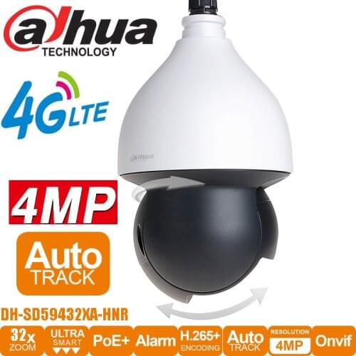 Original Mutil Language 4G Dahua h.265 4MP 32x Starlight IR WizSense auto tracking PTZ speed IP Camera DH-SD59432XA-HNR IR 150m