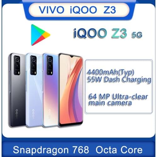 Mobile phone vivo iqoo z3 Original New Official 5G Snapdragon768G 6.58inch 4400Mah 55W Fast Charge 64.0MP Camera