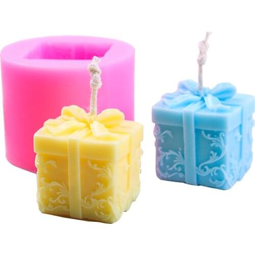 Gift Shape Candle Silicone Craft Mold Aroma Candle Gypsum Clay Mould for DIY Handmade Soap Making Christmas Gift Home positive