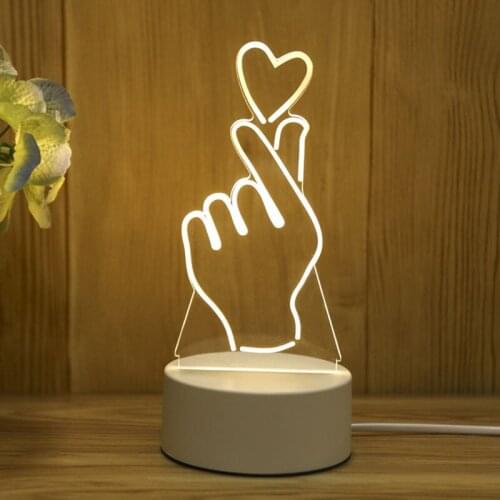 3D stereo night light plug-in creative cartoon mini lamp bedroom bedside lamp acrylic custom gift lamp